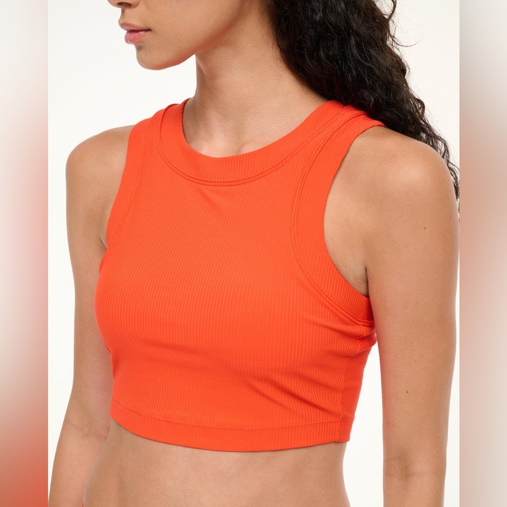 STAUD Dunes Swim Top in Cayenne